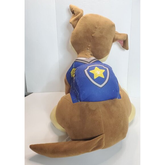 Paw Patrol Chase Plush Toy Sitting 17" Brown & Blue Polyester Stuffed Animal - Picture 16 of 16